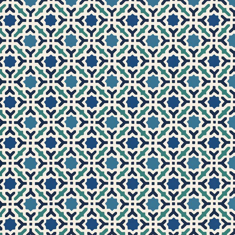 Serallo Mosaic Aegean 5005970 by Schumacher Designer Wallpaper Byzantium 13.5" - Swanky Fabrics -