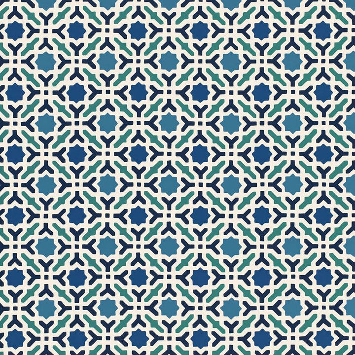 Serallo Mosaic Aegean 5005970 by Schumacher Designer Wallpaper Byzantium 13.5" - Swanky Fabrics -