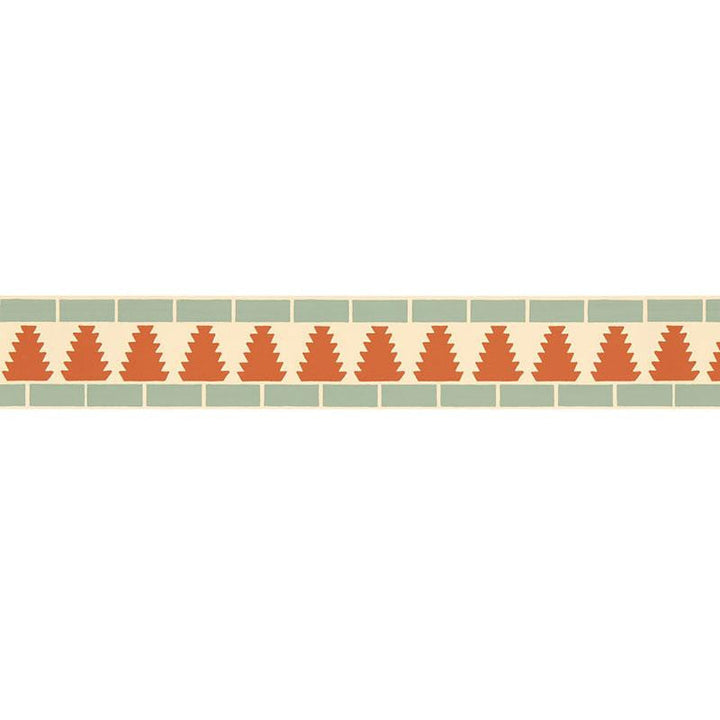 Cadiz Mosaic Border Persimmon 5006032 by Schumacher Designer Wallpaper Byzantium 13.5" - Swanky Fabrics -