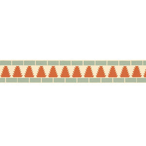 Schumacher Wallpaper Cadiz Mosaic Border Persimmon 5006032