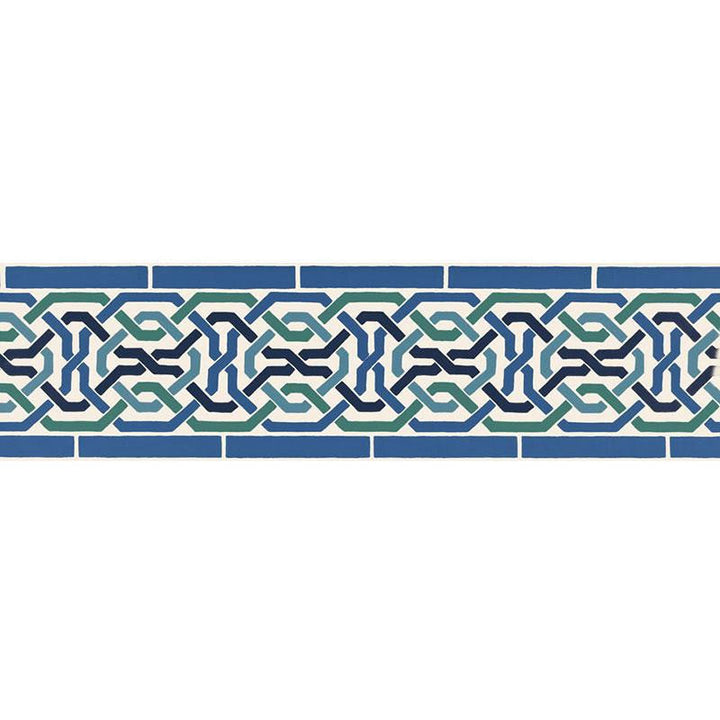 Darro Mosaic Border Aegean 5006020 by Schumacher Designer Wallpaper Byzantium 13.5" - Swanky Fabrics -