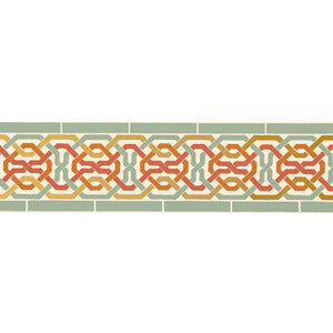 Schumacher Wallpaper Darro Mosaic Border Persimmon 5006022