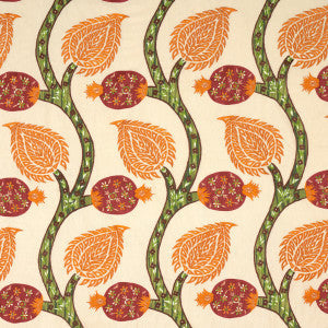 Schumacher Fabric Nurata Embroidery Coral 174180
