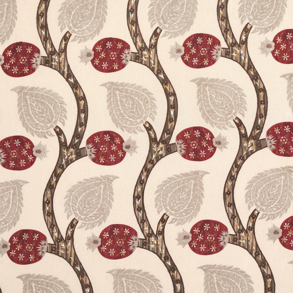 Nurata Embroidery Stone 174182 by Schumacher Designer Fabric Perennial Favorites 10.75" - Swanky Fabrics -