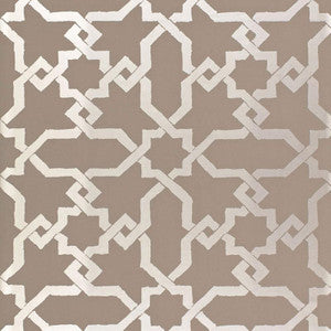 Schumacher Wallpaper Cordoba Taupe / Silver 5005922