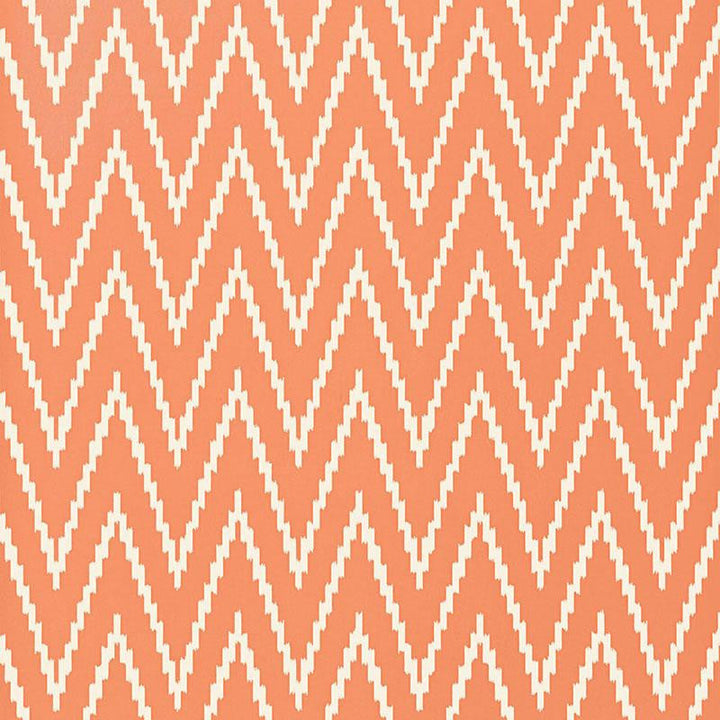 Kasari Ikat Terra Cotta 5005994 by Schumacher Designer Wallpaper Byzantium 13.5" - Swanky Fabrics -