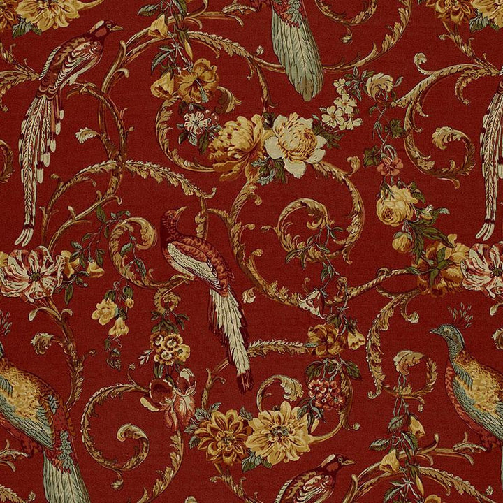 Madrigal Brick Red 1124001 by Schumacher Designer Fabric Classic Prints 27.0" - Swanky Fabrics -