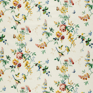 Schumacher Fabric Chickadee Floral Primary 1235030