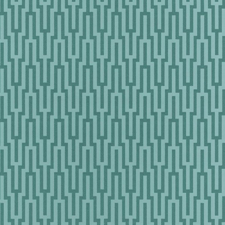 Metropolitan Fret Turquoise 5005894 by Schumacher Designer Wallpaper Byzantium 3.38" - Swanky Fabrics -