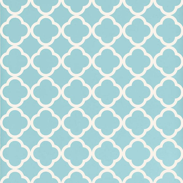 Morocco Azure 5005875 by Schumacher Designer Wallpaper Byzantium 4.5" - Swanky Fabrics -