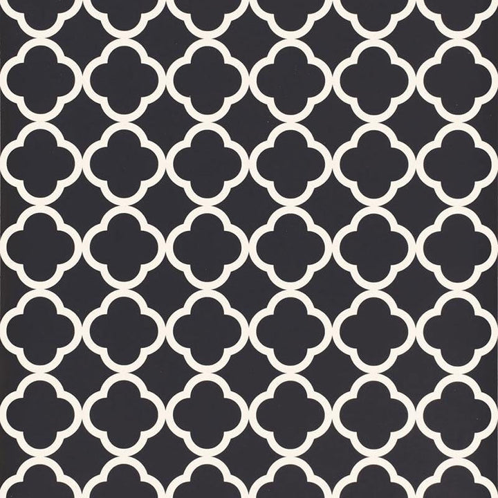 Morocco Black 5005876 by Schumacher Designer Wallpaper Byzantium 4.5" - Swanky Fabrics -