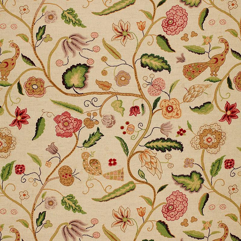 Apsley Vine Rose 1307002 by Schumacher Designer Fabric Classic Prints 27.0" - Swanky Fabrics -