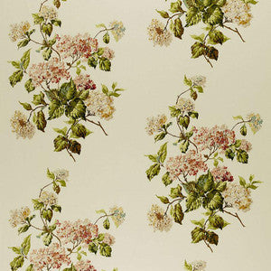 Schumacher Fabric Summer Hydrangea Ivory 1315000