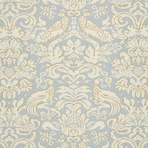 Schumacher Fabric Aldwyn Damask Robin'S Egg 1328000