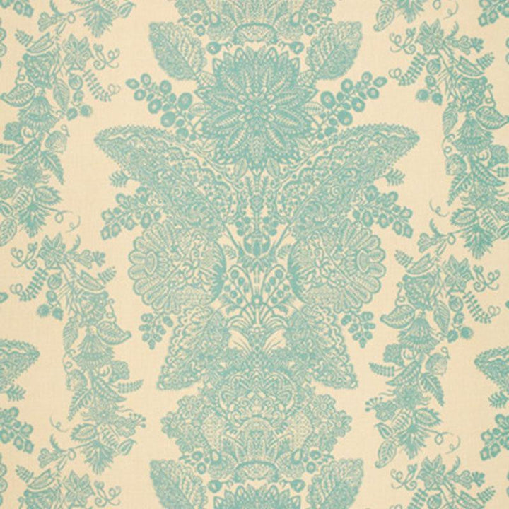 Lace Aqua 2643833 by Schumacher Designer Fabric Exuberant Prints 23.0" - Swanky Fabrics -