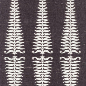 Schumacher Fabric Fern Tree Ivory/Grey Flannel 2643881