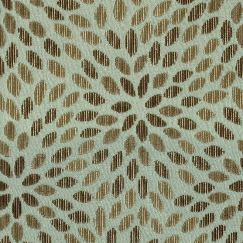 Kiku Silk Velvet Aqua & Cocoa 2644280 by Schumacher Designer Fabric Modern Glamour 12.75" - Swanky Fabrics -