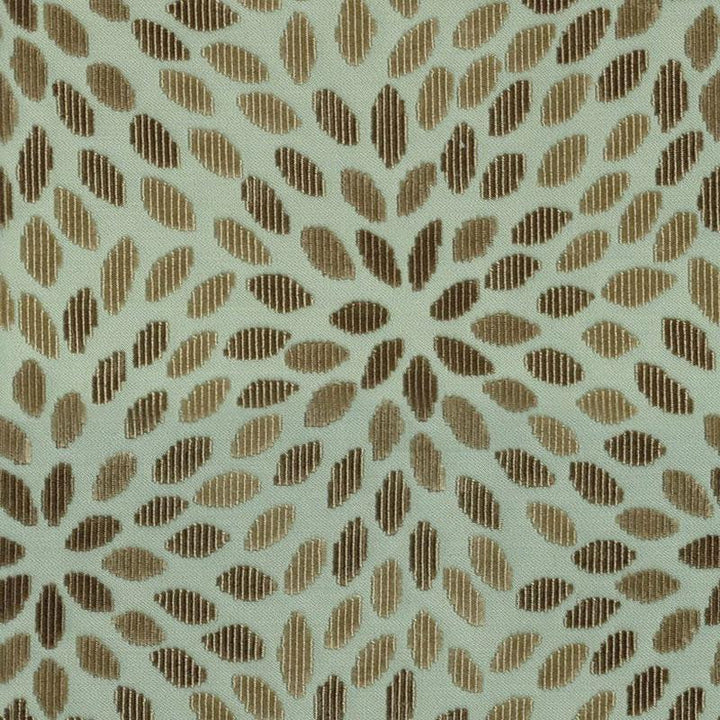 Kiku Silk Velvet Aqua & Cocoa 2644280 by Schumacher Designer Fabric Modern Glamour 12.75" - Swanky Fabrics -