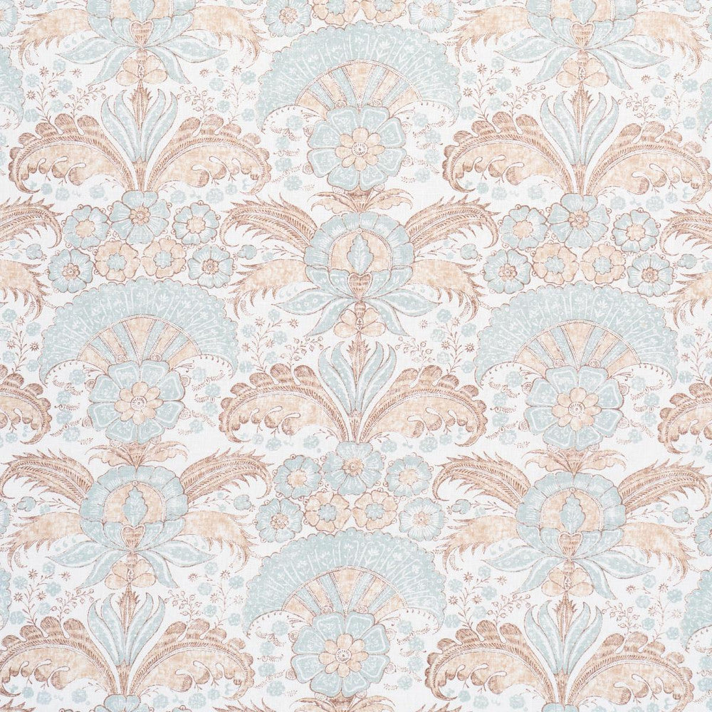 Calicut Aqua 1283004 by Schumacher Designer Fabric Jacaranda 27.0" - Swanky Fabrics -