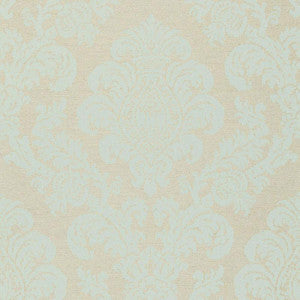 Schumacher Fabric Firenze Linen Damask Aqua 66631