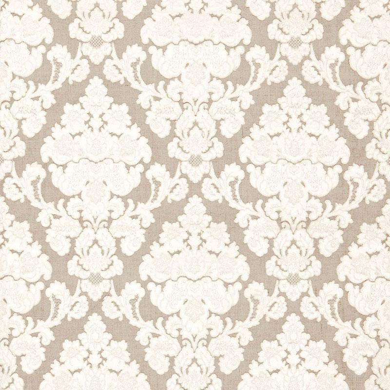 Montalcino Appliqu Damask Linen 66590 by Schumacher Designer Fabric Palazzo 6.38" - Swanky Fabrics -