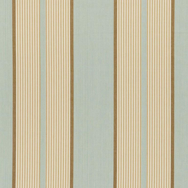 Summerside Stripe Aqua 3486000 by Schumacher Designer Fabric Sea Island Stripe 13.62" - Swanky Fabrics -