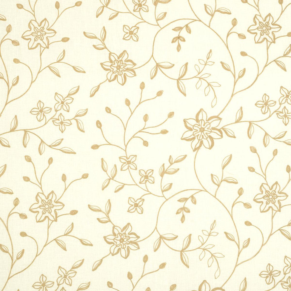 Georgia Linen Embroidery Sand 3491001 by Schumacher Designer Fabric Chroma 26.0" - Swanky Fabrics -