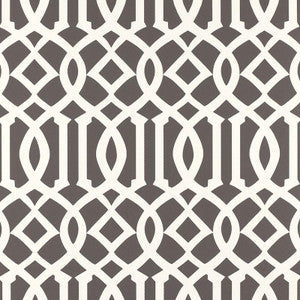 Schumacher Wallpaper Imperial Trellis Charcoal 5003361