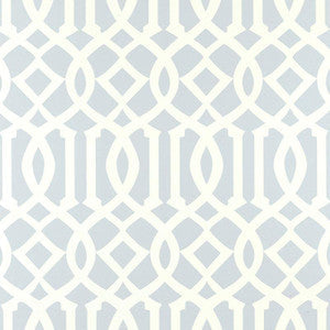 Schumacher Wallpaper Imperial Trellis Soft Aqua 5003363