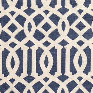 Schumacher Fabric Imperial Trellis Ii Ivory / Navy 174411