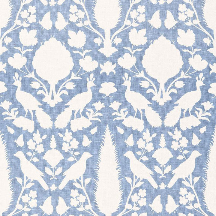 Chenonceau Sky 173567 by Schumacher Designer Fabric Exuberant Prints 13.5" - Swanky Fabrics -