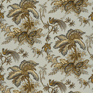 Schumacher Wallpaper Coconut Grove Aqua & Tan 5004052