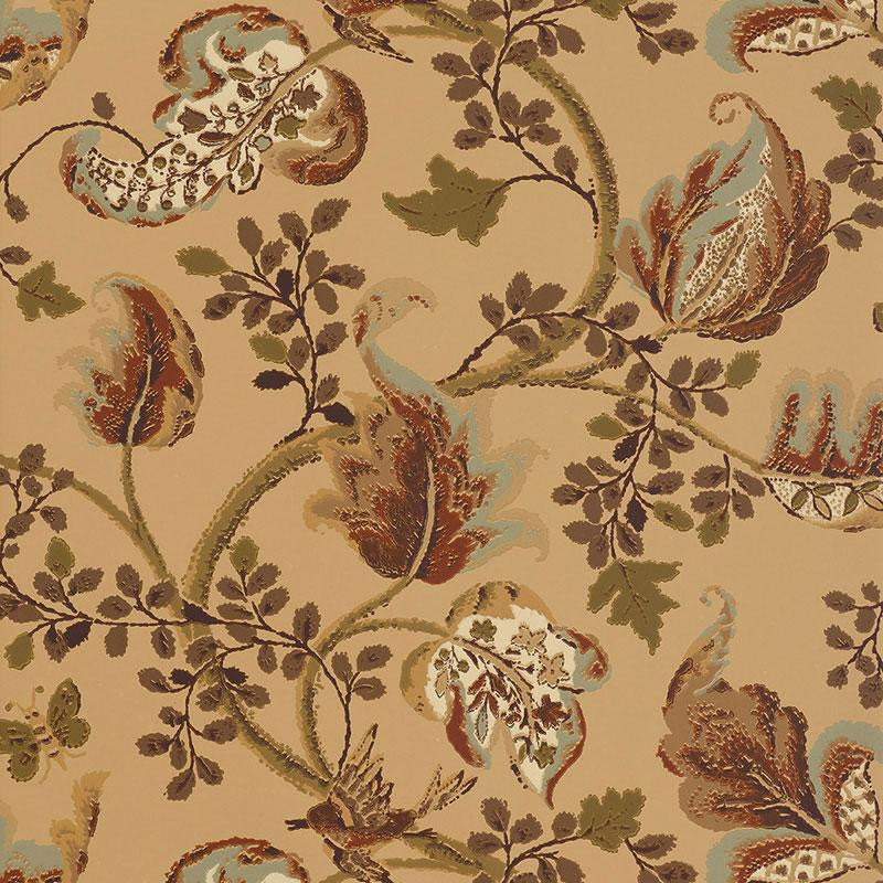 Fox Hollow Honey And Smoke 5004103 by Schumacher Designer Wallpaper Perennial Favorites 27.0" - Swanky Fabrics -