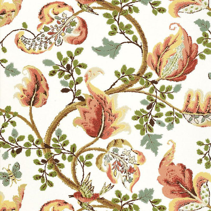 Fox Hollow Ivory 5004104 by Schumacher Designer Wallpaper Perennial Favorites 27.0" - Swanky Fabrics -