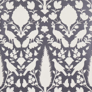 Schumacher Wallpaper Chenonceau Charcoal 5004123