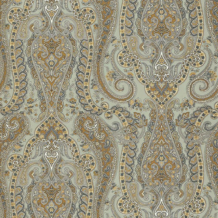 Isabella Paisley Mineral 5004180 by Schumacher Designer Wallpaper Perennial Favorites 27.0" - Swanky Fabrics -