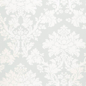 Schumacher Wallpaper Tierni Damask Robin'S Egg 5004463