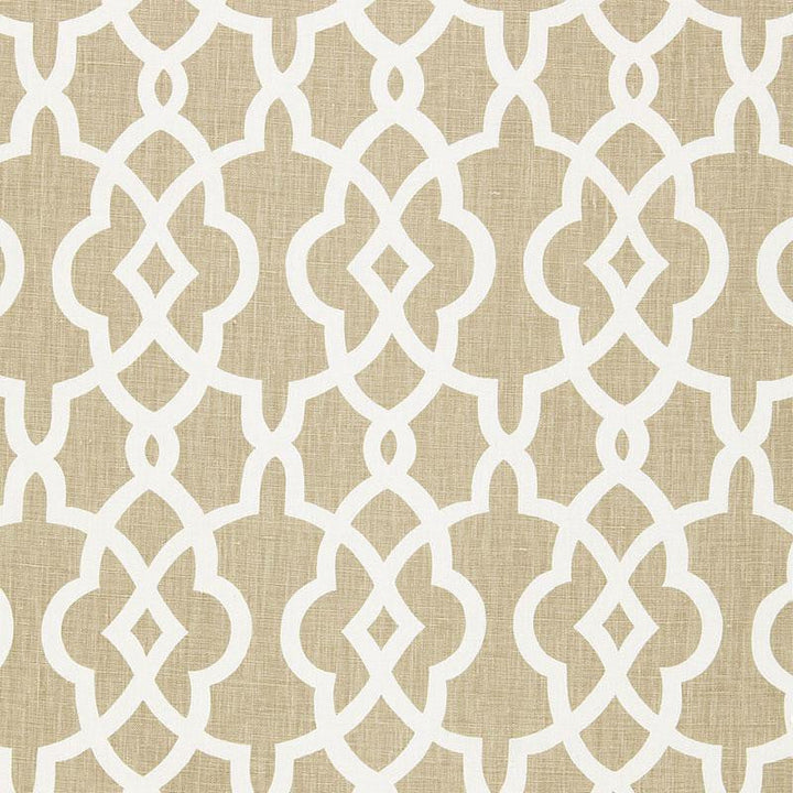 Summer Palace Fret Sand 174590 by Schumacher Designer Fabric Classic Prints 27.0" - Swanky Fabrics -