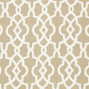 Schumacher Fabric Summer Palace Fret Sand 174590