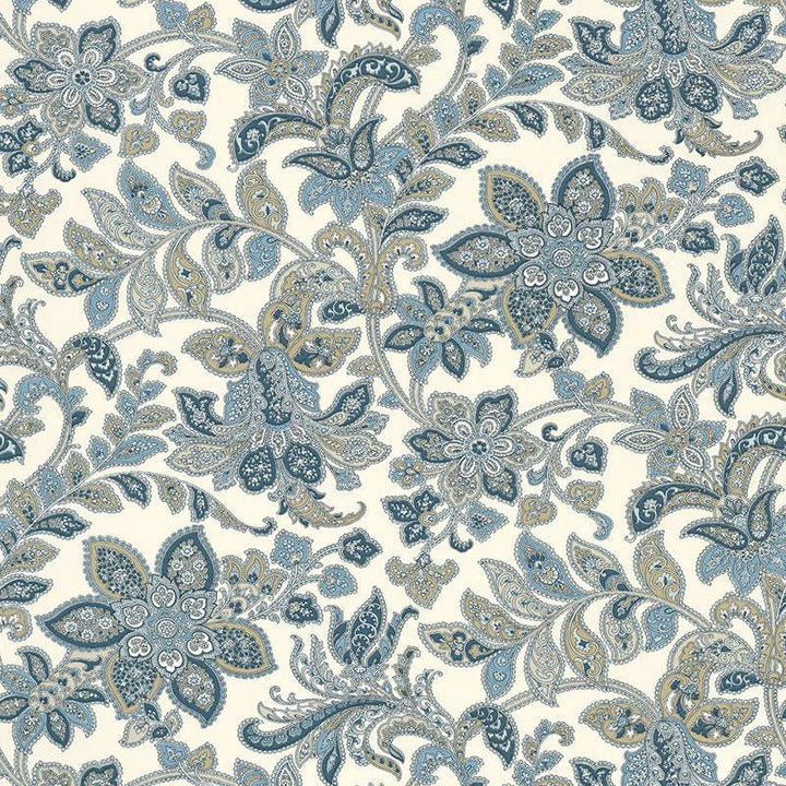 Corsini Paisley Porcelain 5004072 by Schumacher Designer Wallpaper Perennial Favorites 13.5" - Swanky Fabrics -