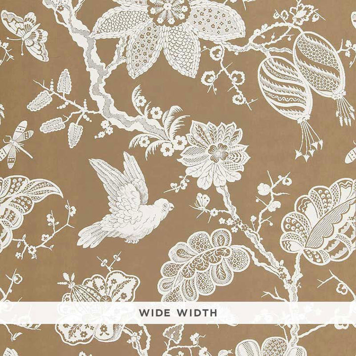 Bali Vine Mocha 5005002 by Schumacher Designer Wallpaper Modern Nature 54.0" - Swanky Fabrics -