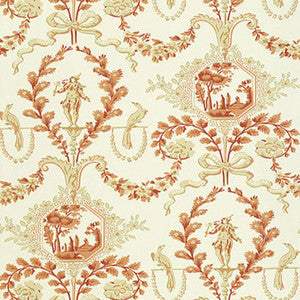 Schumacher Wallpaper Jester Arabesque Terra Cotta 5004111