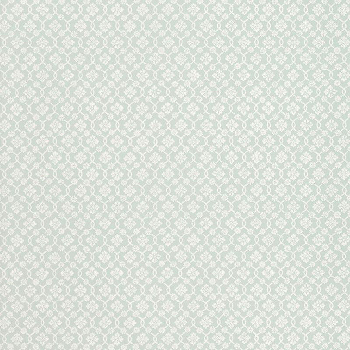 Harbury Trellis Aqua 5004142 by Schumacher Designer Wallpaper Simply Charming 13.5" - Swanky Fabrics -