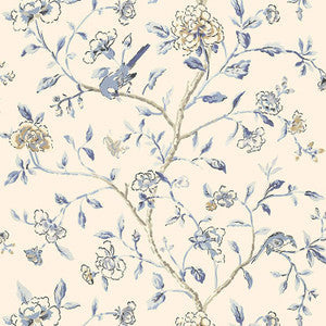Schumacher Wallpaper Annabelle Vine Porcelain 5004401