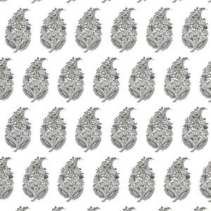 Schumacher Wallpaper Rajasthan Paisley Silver 5004474