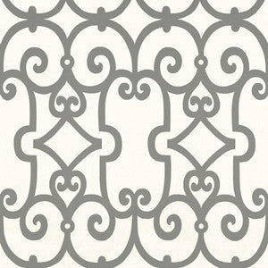 Schumacher Wallpaper Manor Gate Charcoal 5005053
