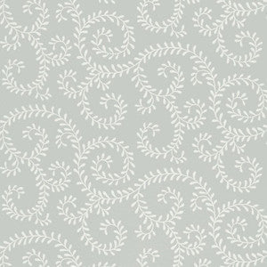 Schumacher Wallpaper Leafy Scroll Dove 5005090