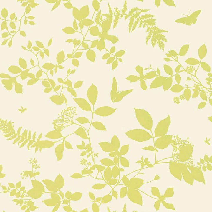 Shadow Vine Chartreuse 5005102 by Schumacher Designer Wallpaper Modern Nature 27.0" - Swanky Fabrics -