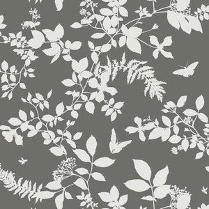 Schumacher Wallpaper Shadow Vine Charcoal 5005103