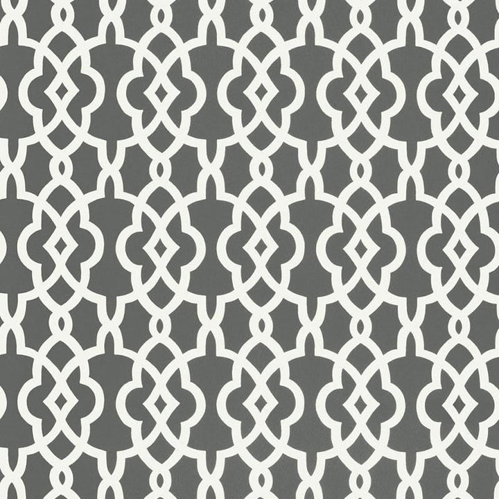 Summer Palace Fret Smoke 5005141 by Schumacher Designer Wallpaper Modern Nature 27.0" - Swanky Fabrics -